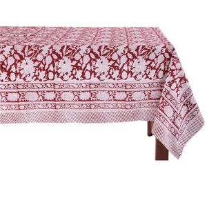 ISH Red and White Floral Tablecloth